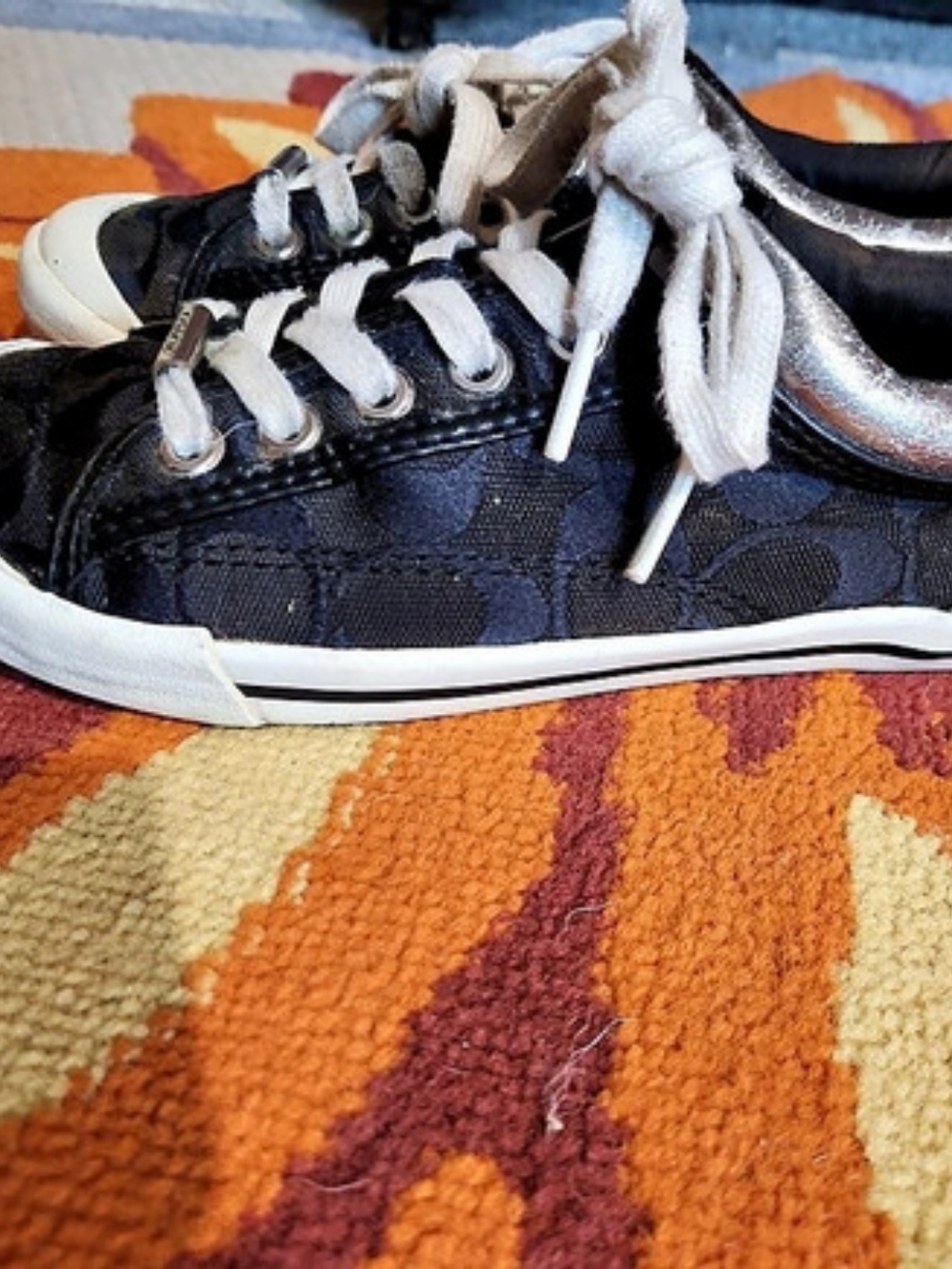 Coach Women's Black & Silver Sneakers US 6.5